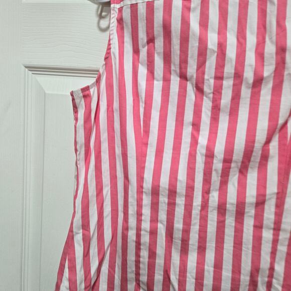 J.Crew Sleeveless Pink White Striped Button-Up Shirt Medium - Picture 8 of 9